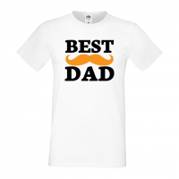 Мъжка тениска Best Dad Mustache Баща, Дядо,Празник,Татко,Изненада,Повод,Рожден ден, Имен Ден,, снимка 2 - Тениски - 36503848