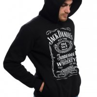 Нов мъжки черен суичър с трансферен печат JACK DANIELS (Джак Даниелс), снимка 7 - Суичъри - 27530829