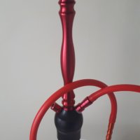 Стилно ново наргиле - 75 см , голяма ваза , силиконов маркуч , червен и черен цвят, снимка 2 - Наргилета - 32206469