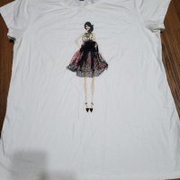 Бяла дизайнерска тениска , снимка 2 - Тениски - 42655332
