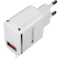 Зарядно за телефон таблет CANYON CNE-CHA043WS, 240V 2.1A с 1m кабел USB към Lightning, снимка 2 - Друга електроника - 30479522