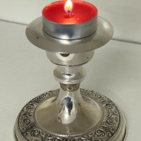 Vintage сребърен свещник 800 проба, снимка 1 - Антикварни и старинни предмети - 44298064