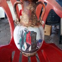 Стара керамична ваза , снимка 2 - Вази - 42803646