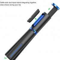 Висококачествен безжичен bluetooth селфи стик - трипод, Bluetooth remote, съвместим с iPhone, Androi, снимка 2 - Чанти, стативи, аксесоари - 33891783