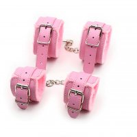Белезници с пухчета - Розови, снимка 2 - Романтични подаръци - 29426921