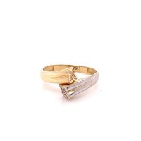 Златен дамски пръстен 2,25гр. размер:54 14кр. проба:585 модел:21878-4, снимка 1 - Пръстени - 44168004