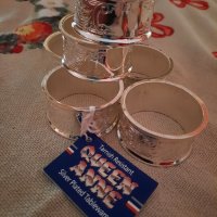 Queen Anne,England ,посребрени пръстени за салфетки., снимка 1 - Прибори за хранене, готвене и сервиране - 34881514