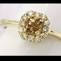 Пръстен жълто злато и диаманти, снимка 1 - Пръстени - 40310890