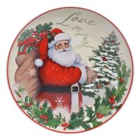 4 броя Комплект коледни чинии, Порцеланови, Дядо Коледа, 19см, снимка 4 - Чинии - 42754902