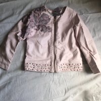 Детско розово кожено яке, снимка 1 - Детски якета и елеци - 31455689