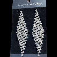 Луксозни висящи обеци с кристали #18523-3, снимка 1 - Обеци - 40740422