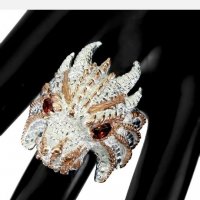 Красив масивен африкански сребърен пръстен Дракон, снимка 3 - Пръстени - 37883052