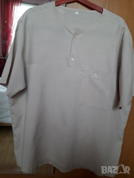 Мъжка лятна тънка блуза къс ръкав с 1 джоб голям размер, снимка 1
