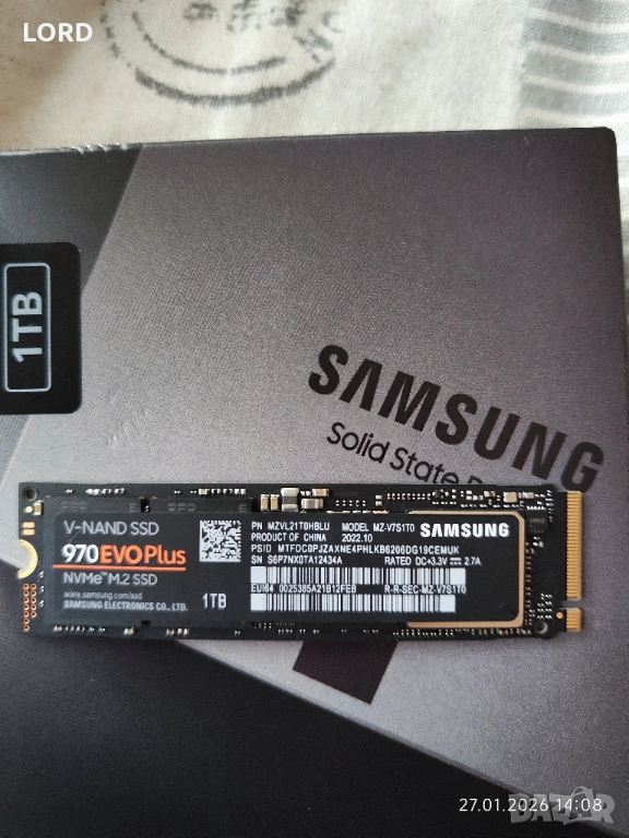 SSD 1TB Samsung 970 Evo Plus, снимка 1