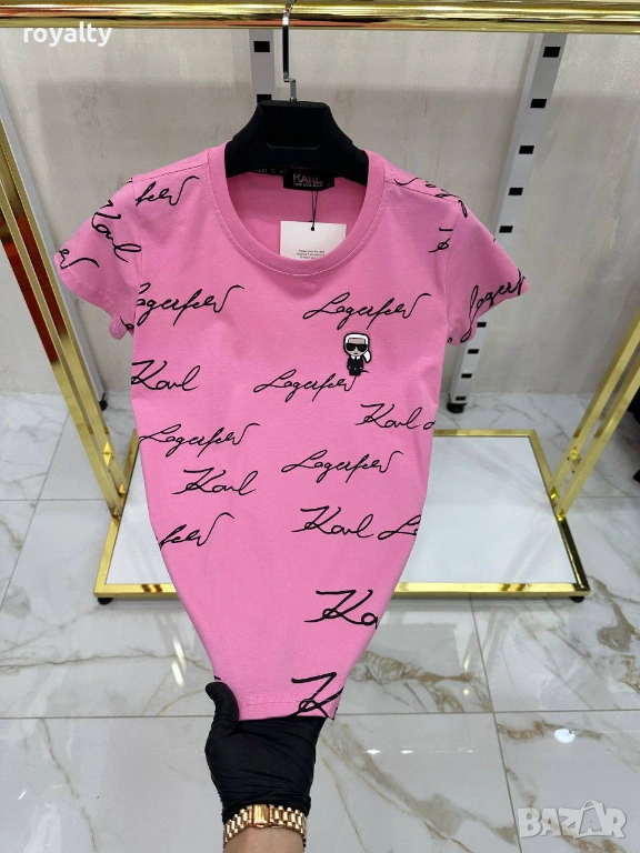 Karl Lagerfeld Нова Розова Дамска Тениска , снимка 1