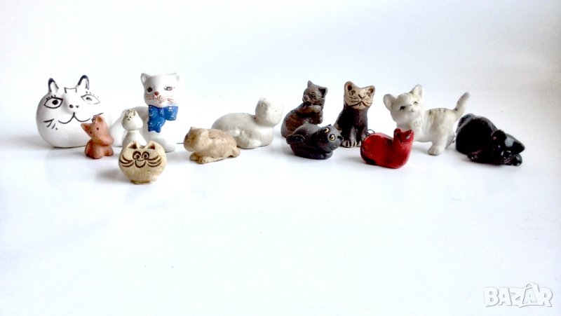 лот порцелан и керамика фигурки на котки, снимка 1