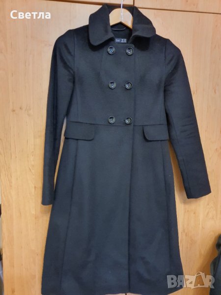 Дамско палто Ваяна, черно, от вълна и кашмир, снимка 1