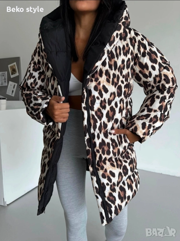 Двулицево дамско яке с качулка, снимка 1