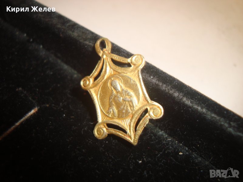 МНОГО РЯДКА ПОЗЛАТЕНА МИНИАТЮРНА ИКОНКА ДВУСТРАННА СТАРА 14185, снимка 1