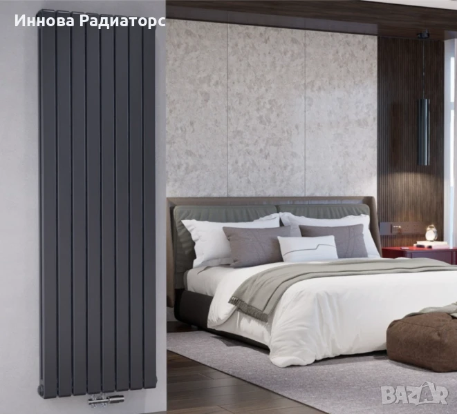 Вертикален радиатор 1800x580 мм | Двуслоен | Дизайнерски | Блоков | Антрацит, снимка 1