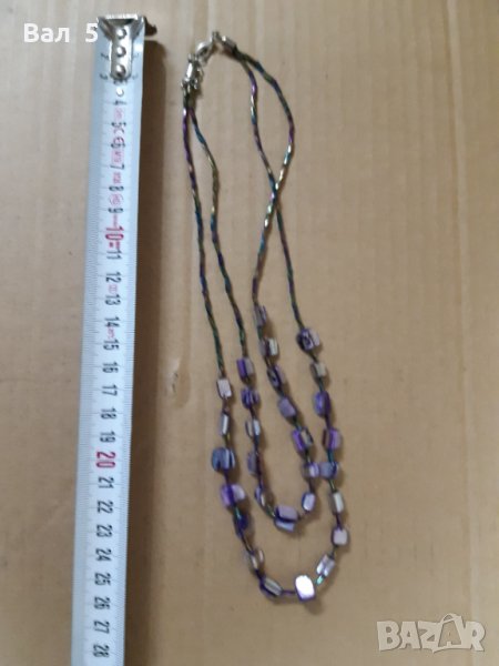Колие , гердан , огърлица - стъкло , седеф, снимка 1