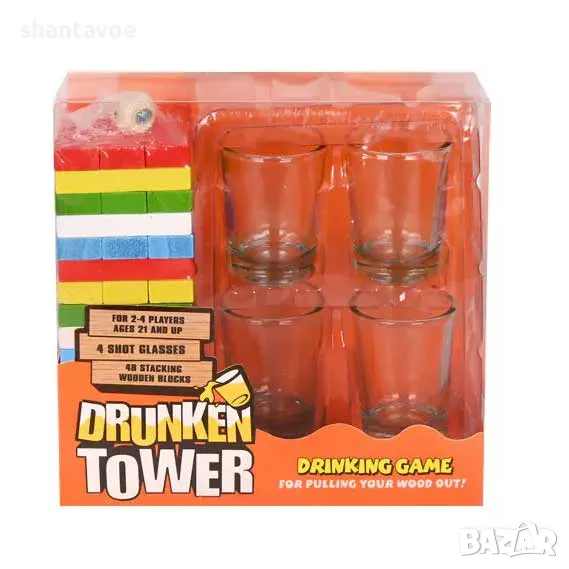 Алкохолна игра Дженга с 4 шота и зарче, снимка 1