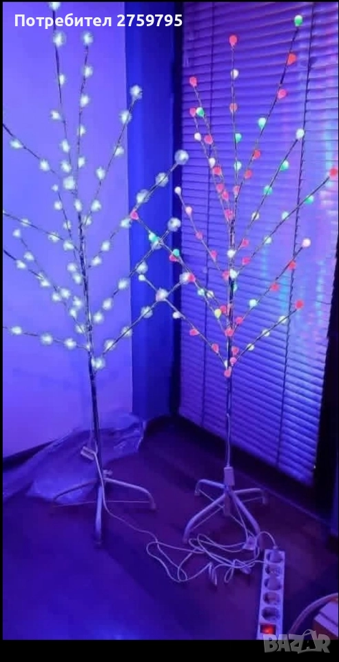 НОВО.Светещо бяло/синьо дърво , снимка 1