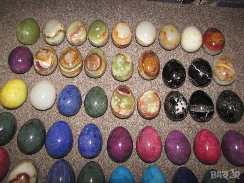Яйца от фисили, минерали, оникс мрамор, за Великден, снимка 1