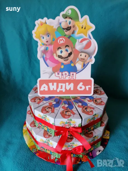 Картонена торта Супер Марио, снимка 1