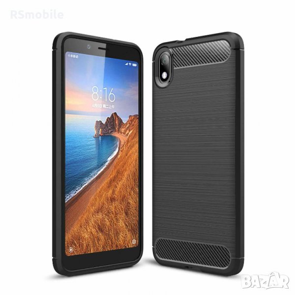 Xiaomi Redmi 7A - Силиконов Кейс Гръб CARBON, снимка 1