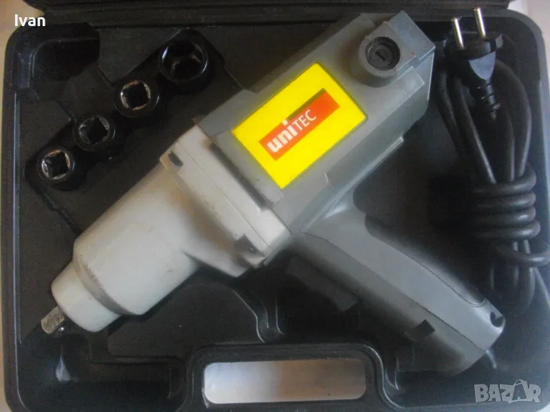 300Nm 900W UNITEC НЕМСКИ ОРИГИНАЛЕН 2014г. ЕЛЕКТРИЧЕСКИ ГАЙКОВЕРТ В КУФАР С 3 ТОРСА НАКРАЙНИЦИ, снимка 1