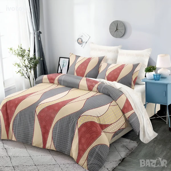 Двулицево спално бельо с ластик, 6 части - Модел WS17875, снимка 1