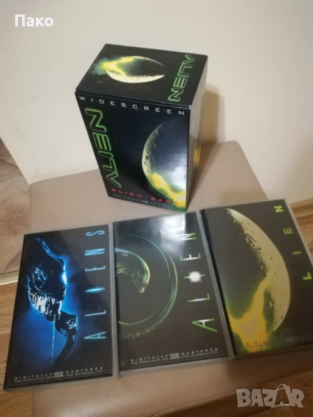 Оригинален VHS бокс на Пришълецът (Alien) 1, 2 и 3 част, снимка 1