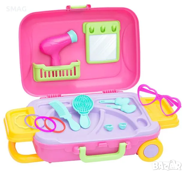 Куфар с колелца Hairdresser Pink - 18 бр S_1202686, снимка 1