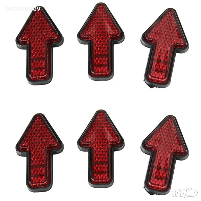 Комплект светлоотразители-червени (6 бр.), снимка 1