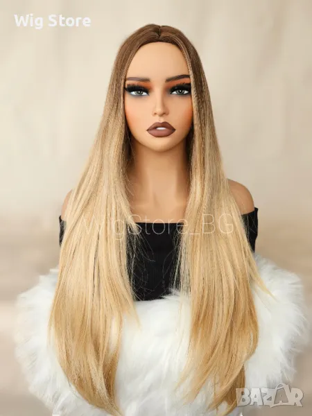 Права руса перука без бретон, снимка 1