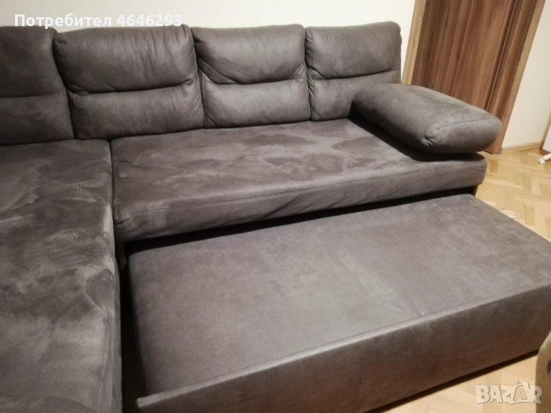 Разтегателен диван сив цвят, снимка 1