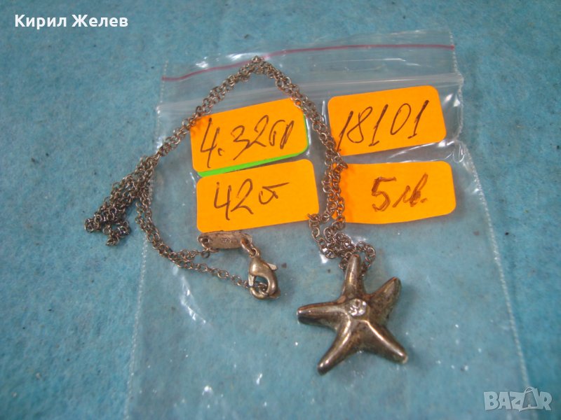 ПОСРЕБРЕН МЕДАЛЬОН с ИНКРУСТИРАН СИН КАМЪК ПОСРЕБРЕНА СТОМАНА има иПЕЧАТ 925 За ПОСРЕБРЯВАНЕТО 18101, снимка 1