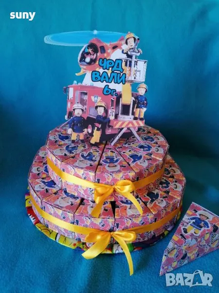 Картонена торта пожарна / пожарникар, снимка 1