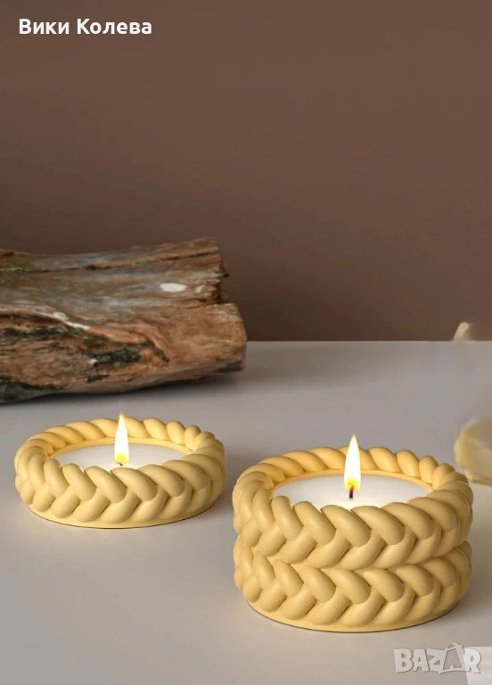 Силиконови молдове кашпа „Плетка“, снимка 1