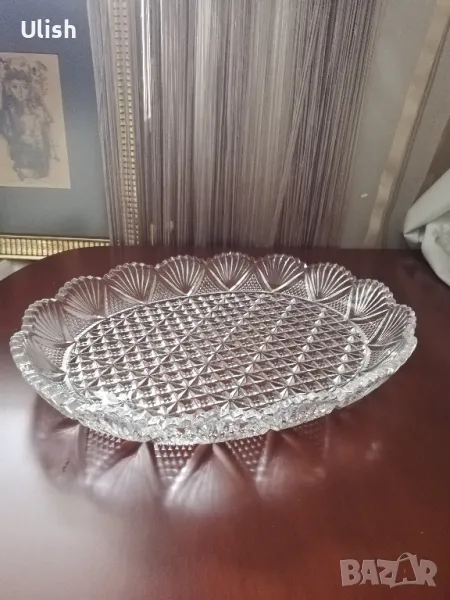 Голямо кристално плато елипса, снимка 1