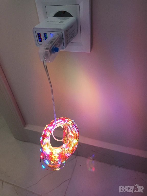 LED коледни лампички USB, 20м, 30м цветни Лед лампи, 11 €, снимка 1