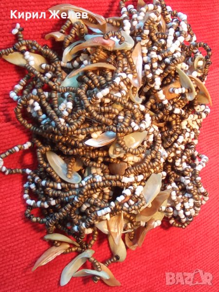 РАЗКОШНА МЪНИСТЕНА АР НУВО СЕДЕФЕНА ОГЪРЛИЦА с ХИЛЯДИ МЪНИСТА ХЕНД МЕЙД ЛЕТЕН НАКИТ 27056 , снимка 1