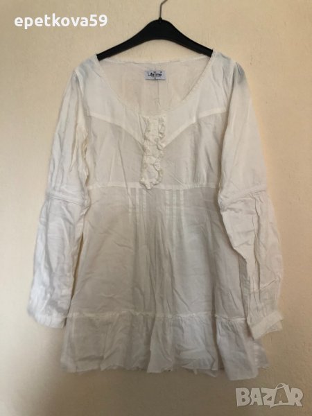 Дамска бяла риза с дълъг ръкав в размер S, снимка 1