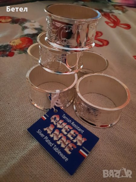 Queen Anne,England ,посребрени пръстени за салфетки., снимка 1