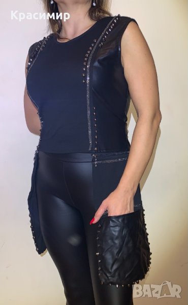 Туника еластична от Кожа от две части, снимка 1