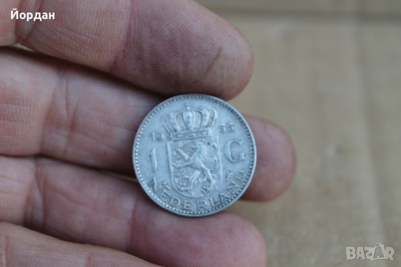 Монета 1 Гулден Холандия 1955г, снимка 1