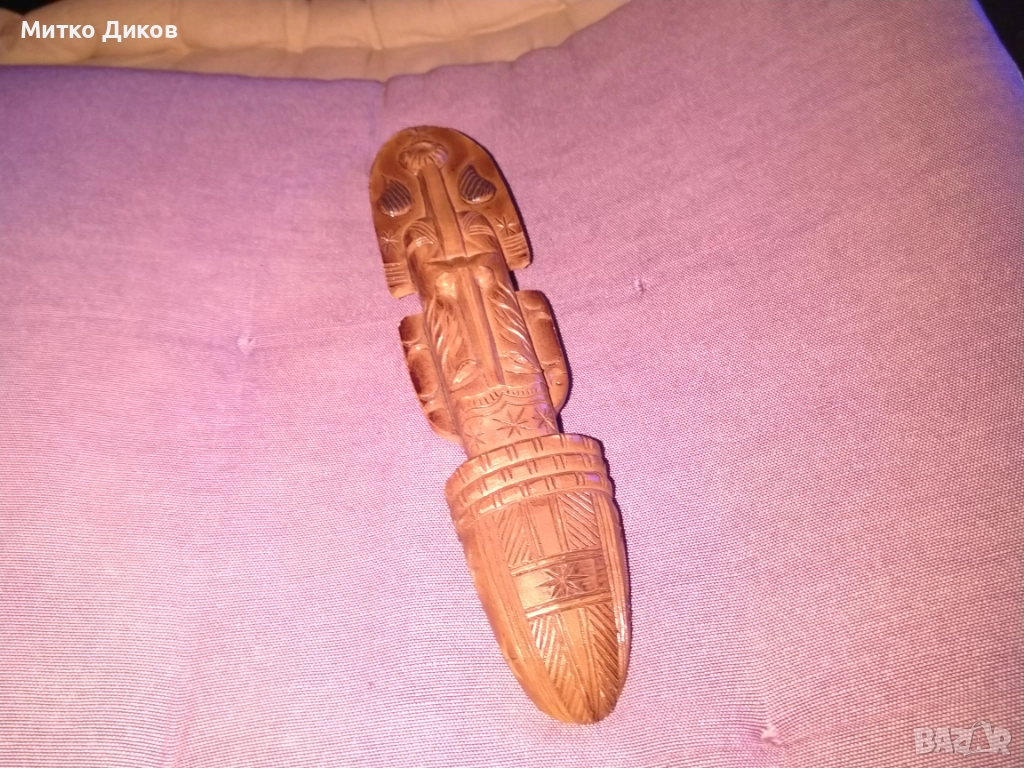 Африканска дървена маска 223х50х26мм, снимка 1