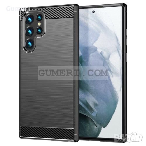 Samsung Galaxy S22 Ultra 5G Противоударен Силиконов Гръб - Карбон, снимка 1