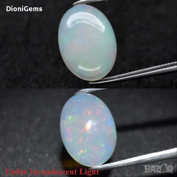 ✨ 2.57-каратов Натурален Кристален Опал – Овален Кабошон, Етиопия | Феерия от Цветове ✨, снимка 1